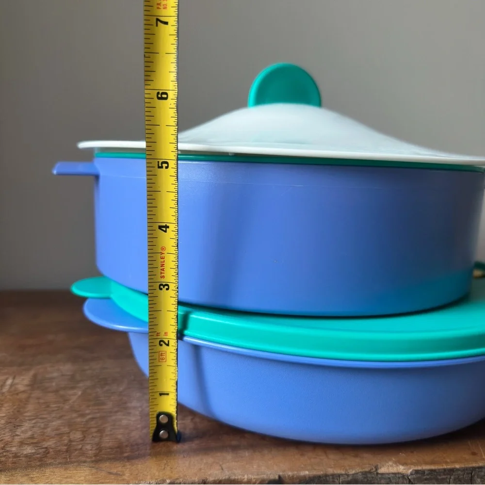 Vintage Tupperware Microsteamer 3 Piece Steamer Rice Cooker Memphis Design Style